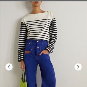 NWT- RAG & BONE
Striped button-embellished cotton-jersey top